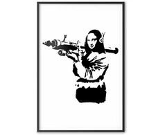Artgeist Plakatas - Banksy Mona Lisa with Rocket Launcher