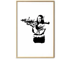 Artgeist Plakatas - Banksy Mona Lisa with Rocket Launcher