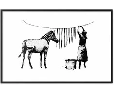 Artgeist Plakatas - Banksy: Zebra Washing