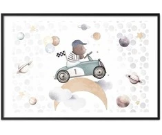 Artgeist Plakatas - Bear in a Race Car