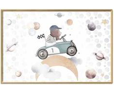 Artgeist Plakatas - Bear in a Race Car