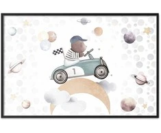 Artgeist Plakatas - Bear in a Race Car