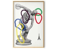 Artgeist Plakatas - Collage Graphic - Discus Thrower - Sculpture