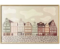 Artgeist Plakatas - Colorful Facades - Historic Wrocław Tenement Houses Against the Sky and Cobblestone Street