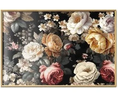 Artgeist Plakatas - Colorful Flowers on a Juodas Background