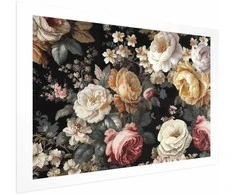 Artgeist Plakatas - Colorful Flowers on a Juodas Background