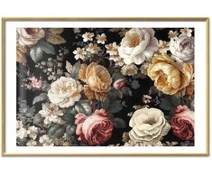 Artgeist Plakatas - Colorful Flowers on a Juodas Background