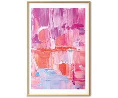 Artgeist Plakatas - Colorful Strokes - intense shades of pink and violetinė on canvas