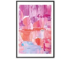 Artgeist Plakatas - Colorful Strokes - intense shades of pink and violetinė on canvas