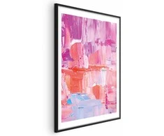 Artgeist Plakatas - Colorful Strokes - intense shades of pink and violetinė on canvas