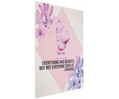 Artgeist Plakatas - Confucius on Beauty - a bust in pink with flowers and a quote