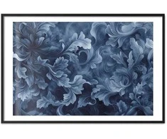 Artgeist Plakatas - Dense, Dark Mėlyna Abstract Ornaments
