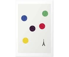 Artgeist Plakatas - Eiffel Tower and Colorful Tennis Balls