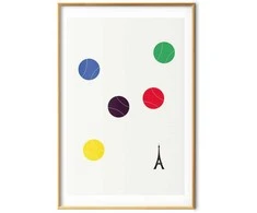Artgeist Plakatas - Eiffel Tower and Colorful Tennis Balls