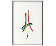 Artgeist Plakatas - Eiffel Tower - Colored Graphic - Abstraction