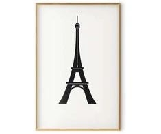 Artgeist Plakatas - Eiffel Tower Simple Juodas-and-Baltas Graphic
