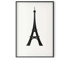 Artgeist Plakatas - Eiffel Tower Simple Juodas-and-Baltas Graphic