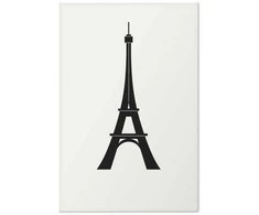 Artgeist Plakatas - Eiffel Tower Simple Juodas-and-Baltas Graphic