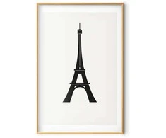 Artgeist Plakatas - Eiffel Tower Simple Juodas-and-Baltas Graphic