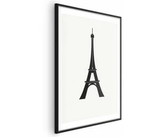 Artgeist Plakatas - Eiffel Tower Simple Juodas-and-Baltas Graphic