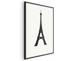 Artgeist Plakatas - Eiffel Tower Simple Juodas-and-Baltas Graphic