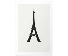 Artgeist Plakatas - Eiffel Tower Simple Juodas-and-Baltas Graphic