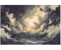 Artgeist Plakatas - Epic Play of Light: The Sun Battling for Dominance Over the Clouds