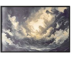 Artgeist Plakatas - Epic Play of Light: The Sun Battling for Dominance Over the Clouds