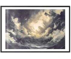 Artgeist Plakatas - Epic Play of Light: The Sun Battling for Dominance Over the Clouds