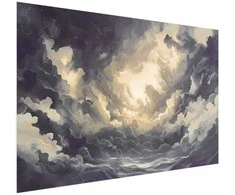 Artgeist Plakatas - Epic Play of Light: The Sun Battling for Dominance Over the Clouds