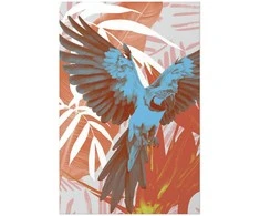 Artgeist Plakatas - Exotic Wings - parrot among abstract leaf patterns