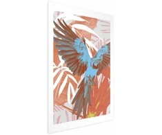 Artgeist Plakatas - Exotic Wings - parrot among abstract leaf patterns