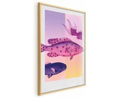 Artgeist Plakatas - Fantastic Fish - artistic illustration of fish on a colorful background
