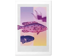 Artgeist Plakatas - Fantastic Fish - artistic illustration of fish on a colorful background