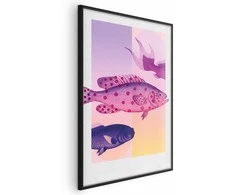 Artgeist Plakatas - Fantastic Fish - artistic illustration of fish on a colorful background
