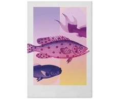 Artgeist Plakatas - Fantastic Fish - artistic illustration of fish on a colorful background