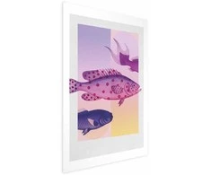 Artgeist Plakatas - Fantastic Fish - artistic illustration of fish on a colorful background