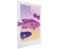 Artgeist Plakatas - Fantastic Fish - artistic illustration of fish on a colorful background