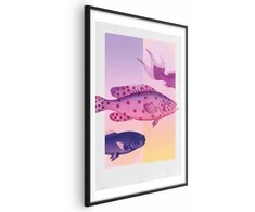 Artgeist Plakatas - Fantastic Fish - artistic illustration of fish on a colorful background