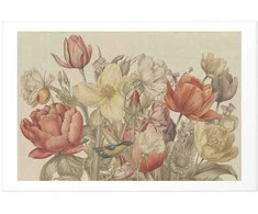 Artgeist Plakatas - Flower Bouquet on a Kreminis Background