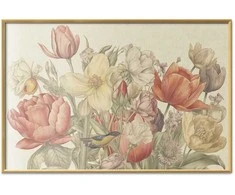 Artgeist Plakatas - Flower Bouquet on a Kreminis Background