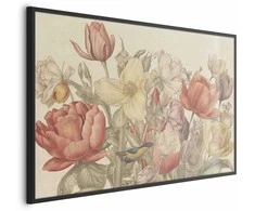 Artgeist Plakatas - Flower Bouquet on a Kreminis Background