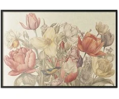 Artgeist Plakatas - Flower Bouquet on a Kreminis Background