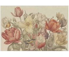 Artgeist Plakatas - Flower Bouquet on a Kreminis Background