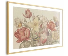 Artgeist Plakatas - Flower Bouquet on a Kreminis Background