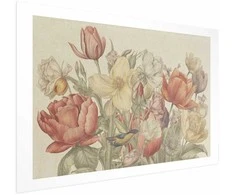 Artgeist Plakatas - Flower Bouquet on a Kreminis Background