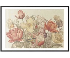 Artgeist Plakatas - Flower Bouquet on a Kreminis Background