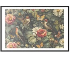 Artgeist Plakatas - Flowers, Birds, and Butterflies - vintage-style illustration