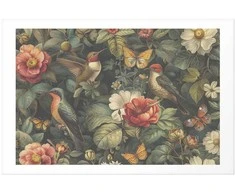 Artgeist Plakatas - Flowers, Birds, and Butterflies - vintage-style illustration