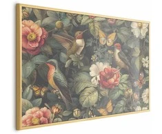 Artgeist Plakatas - Flowers, Birds, and Butterflies - vintage-style illustration
